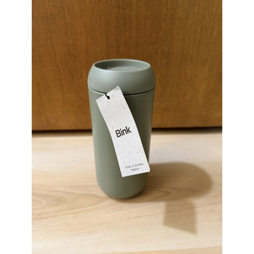 Bink Sip Tumbler Steel Ceramic 17oz Bone Color New With Scuffs Coffee Slide